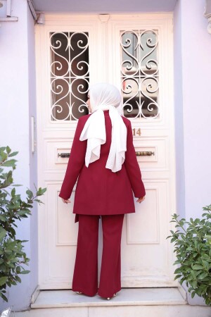 Ceketli Bordo Tesettür İkili Takım 76731BR - 4