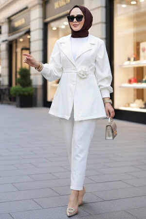 Ceketli Ekru Tesettür İkili Takım 61851E 