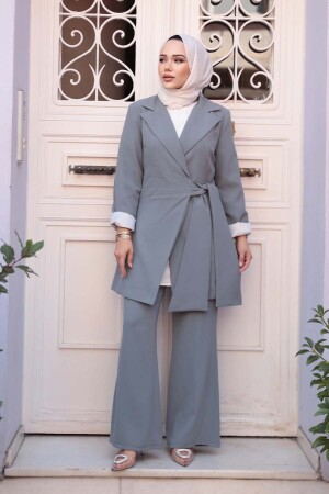 Ceketli Gri Tesettür İkili Takım 76731GR - 2