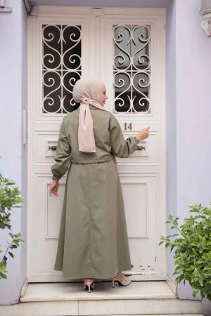 Ceketli Haki Tesettür Etekli İkili Takım 4458HK - 3