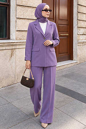 Ceketli Lila Modest Two-Piece Set 6277LILA 