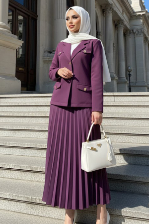 Ceketli Plum Modest Two-Piece Set 62011MU 