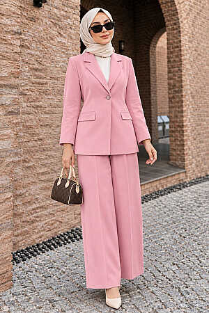 Ceketli Powder Pink Modest Two-Piece Set 6277PD 