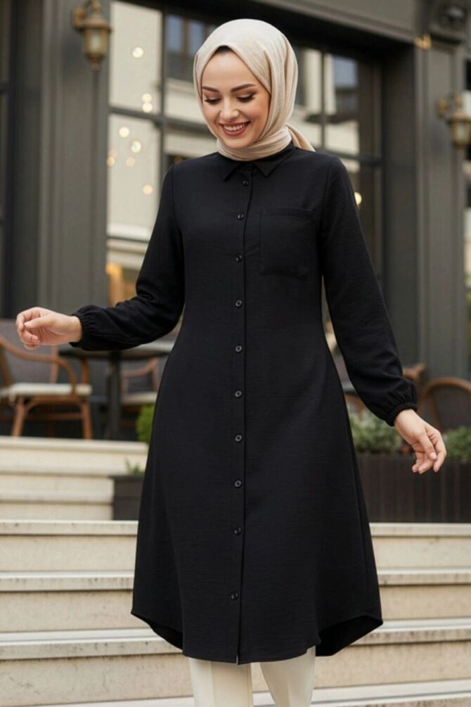 Cep Detailed Black Modest Tunic 30293S - 1