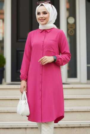 Cep Detailed Fuchsia Modest Tunic 30293F 