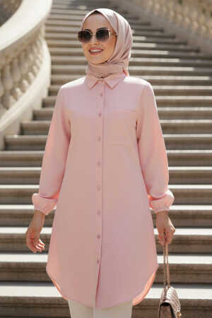 Cep Detailed Powder Pink Modest Tunic 30293PD 