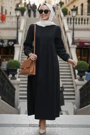 Cepli Black Modest Denim Dress 19166S - 1