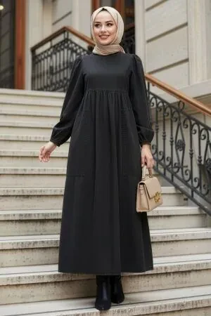 Cepli Denim Black Modest Dress 19122S - 1