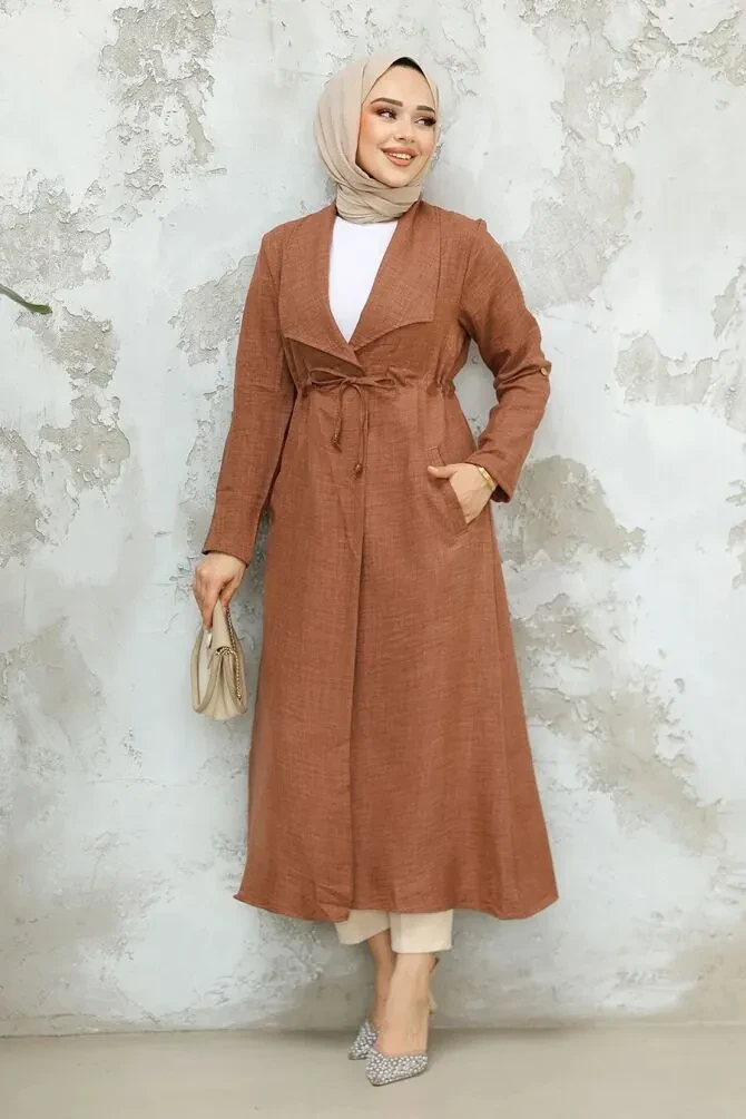 Cepli Koyu Kahverengi Tesettür Kap 11341KKH - NEVA STYLE