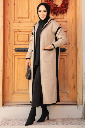 Cepli Vizon Tesettür Triko Hırka 50009V - NEVA STYLE