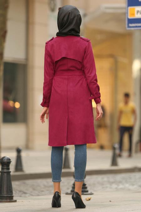 Cerise - Nayla Collection - Hijab Trench Manteau 5545VSN - 2