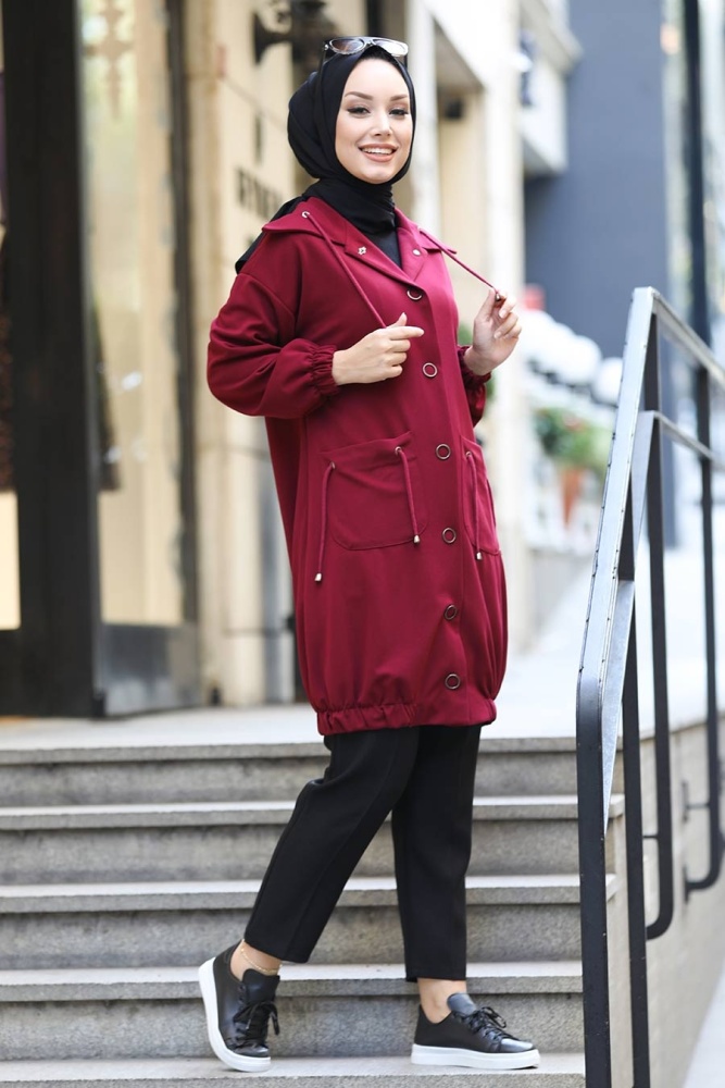 Cherry Hijab Coat 8861VSN - 1