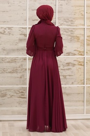 Cherry Hijab Evening Dress 21951VSN - Thumbnail