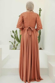 Neva Style - Sunuff Colored Turkish Hijab Bridesmaid Dress 5367TB - Thumbnail