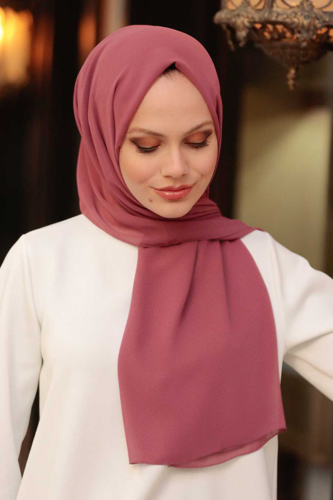 Chiffon Dusty Rose Shawl 7475GK - 2