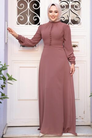 Chocolate Hijab Dress 2703CK - 2