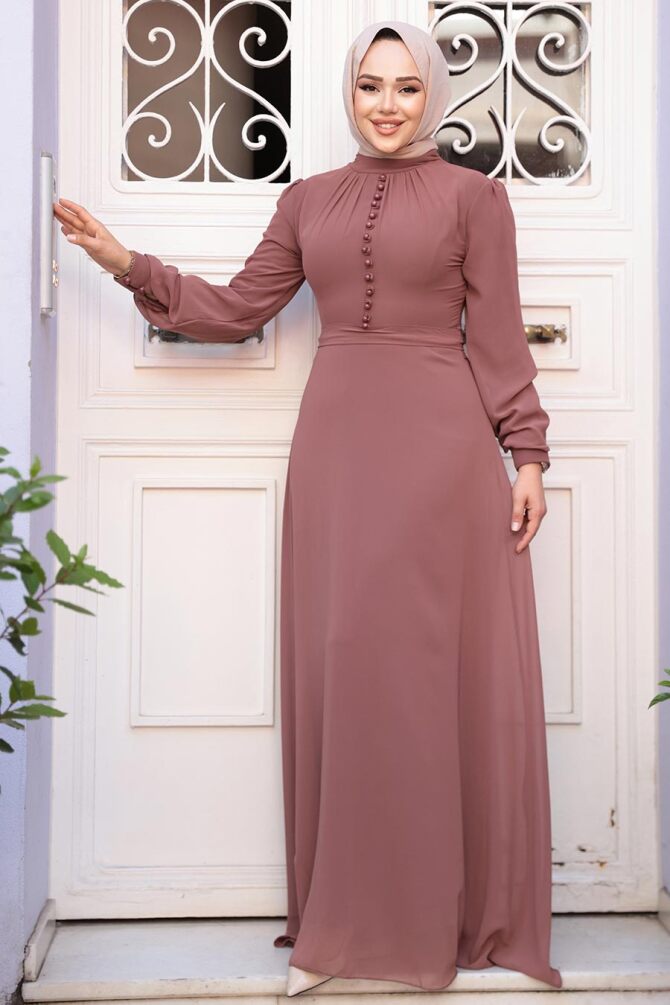 Chocolate Hijab Dress 2703CK - 2