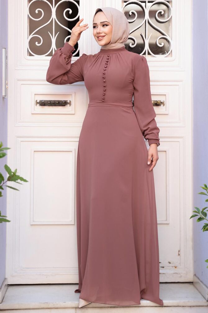 Chocolate Hijab Dress 2703CK - 1