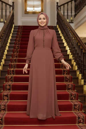 Chocolate Hijab Dress 2703CK 