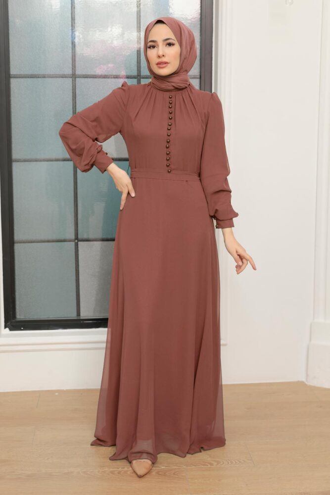 Chocolate Hijab Dress 2703CK - 1