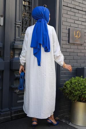 Çizgili Ekru Tesettür Tunik 10521E - 3