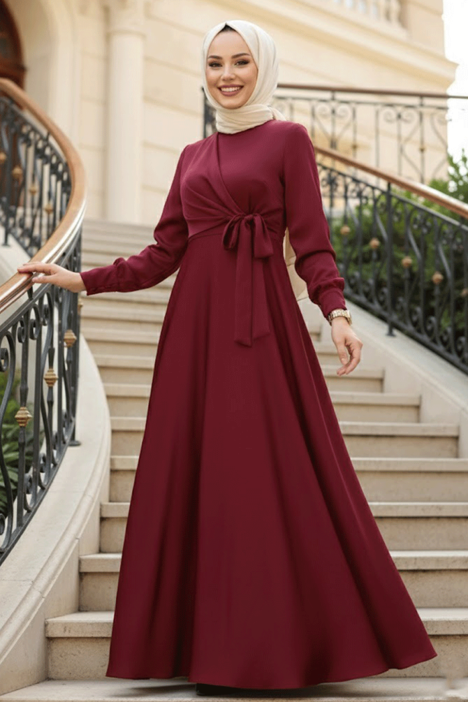 Neva Style - White Turkish Hijab Evening Gown 1420B - 1