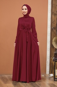 Neva Style - White Turkish Hijab Evening Gown 1420B - Thumbnail