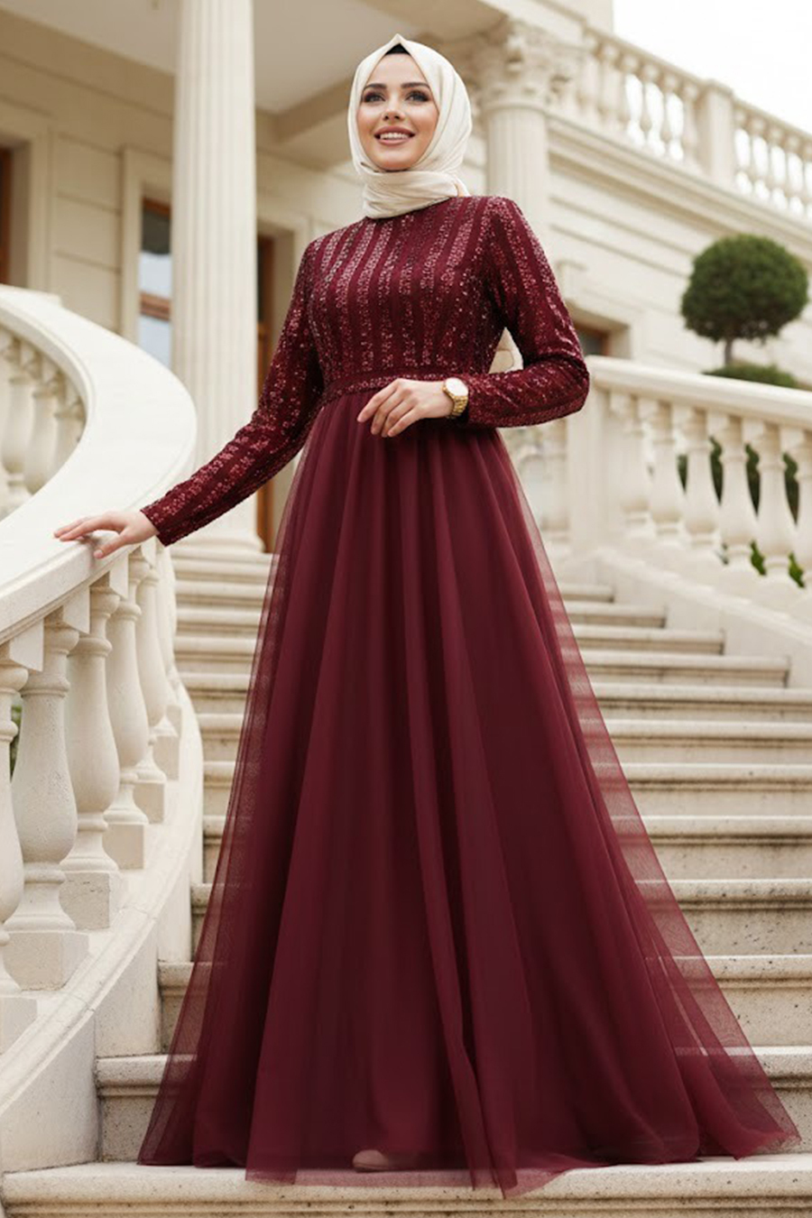 strapless open back dress Traditional Silk Fabric Red Colour Gown For Durga Puja main image 1