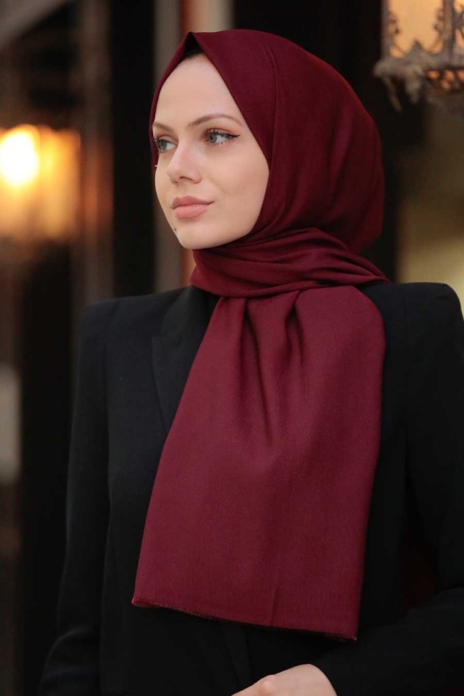 Claret Red Hijab Shawl 4511BR - 1