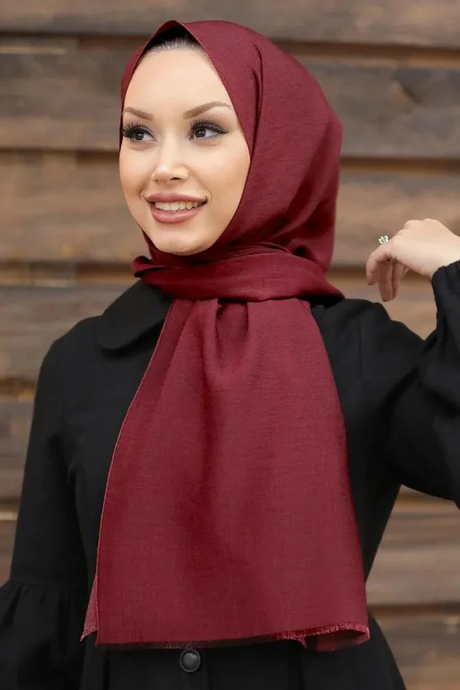 Claret Red Hijab Shawl 4780BR - 1
