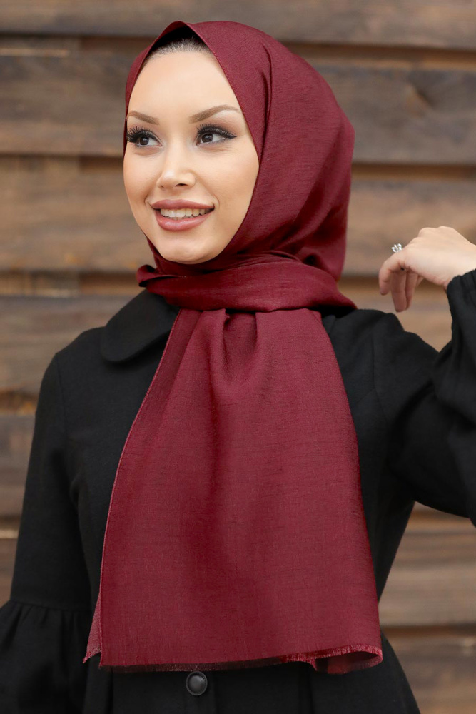 Claret Red Hijab Shawl 4780BR - 1