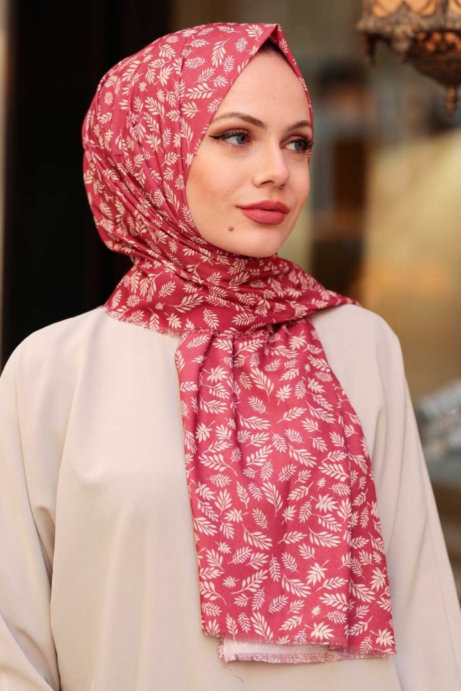 Claret Red Hijab Shawl 50291BR - 1