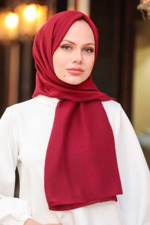 Claret Red Hijab Shawl 5077BR - 1