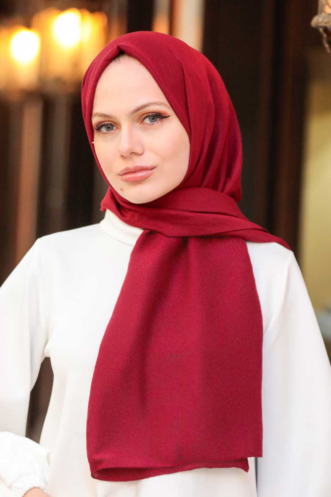 Claret Red Hijab Shawl 5077BR - 2
