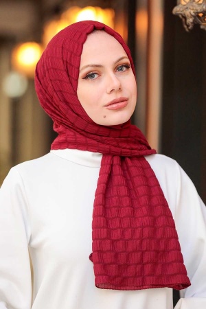 Claret Red Hijab Shawl 51051BR - 3