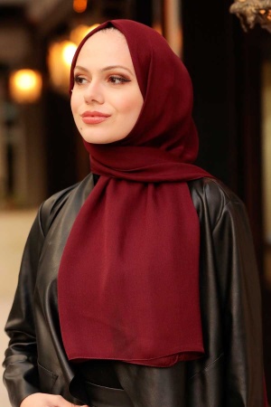 Claret Red Hijab Shawl 53060BR - 3