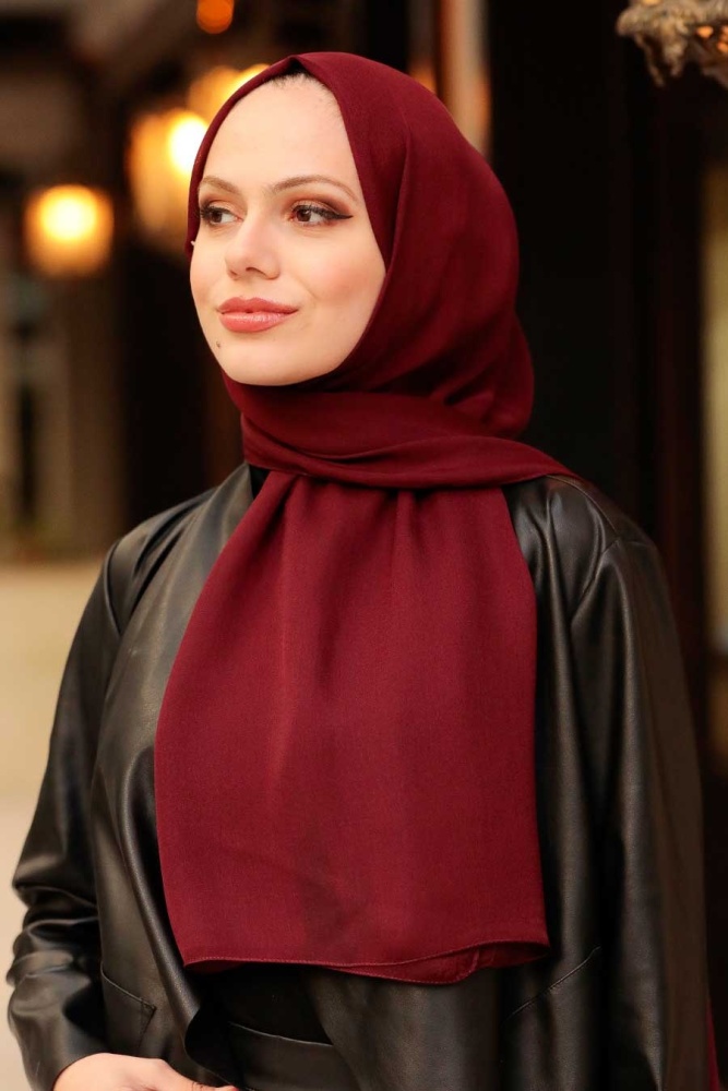 Claret Red Hijab Shawl 53060BR - 3