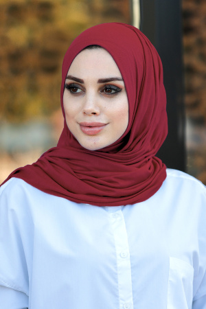 Claret Red Hijab Shawl 7528BR - 1