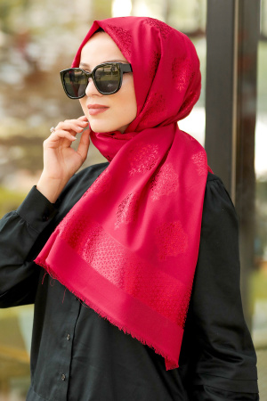 Claret Red Hijab Shawl 7531BR - 1