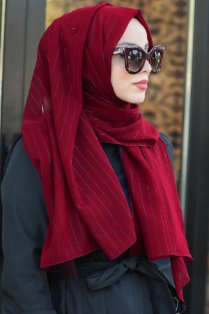 Claret Red Hijab Shawl 7549BR - 1