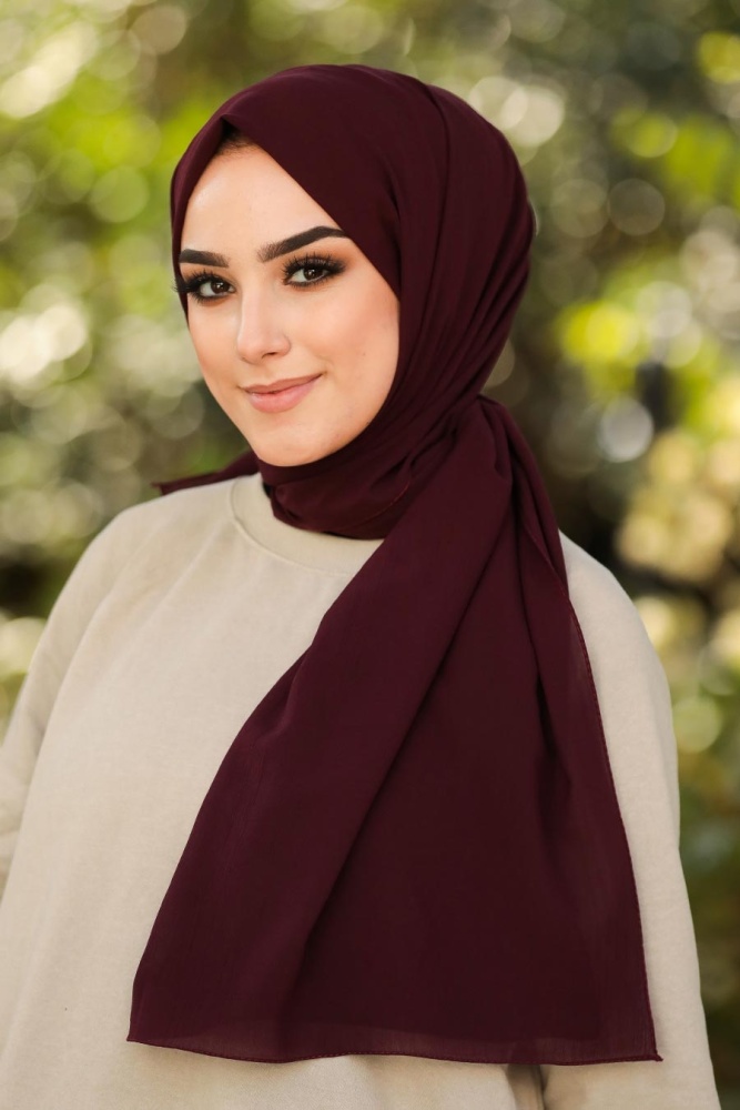 Claret Red Hijab Shawl 7563BR - 1