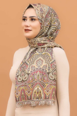 Claret Red Hijab Shawl 7570BR - 1