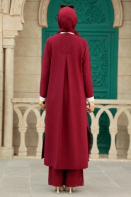 Claret Red Hijab Triple Suit 5223BR - Thumbnail