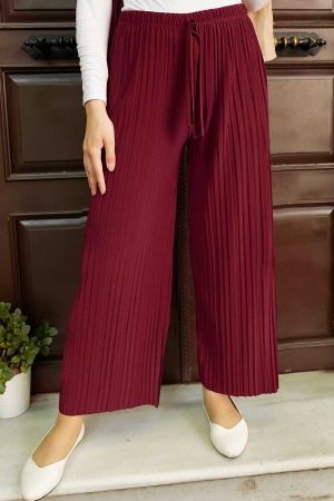 Claret Red Hijab Trousers 7853BR - 1