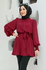 Claret Red Hijab Tunic 3795BR - Thumbnail
