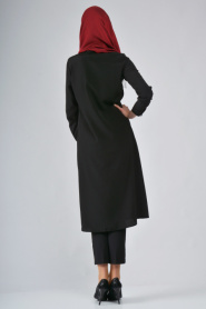 Coat - Black Hijab Coat 5034S - Thumbnail