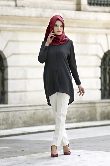 Coat - Black Hijab Coat 5058S