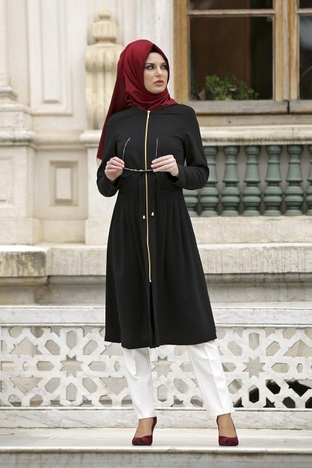 Coat - Black Hijab Coat 5066S