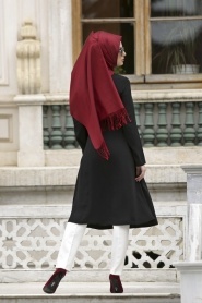 Coat - Black Hijab Coat 5066S - Thumbnail