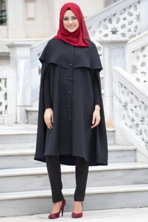 Coat - Black Hijab Coat 51390S - 1